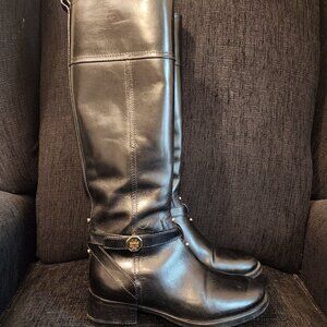 Tory Burch Brita Black Leather Riding Knee High Boot Shoes - Women's Size 5 1/2